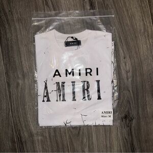 AMIRI White and Black Logo T-Shirt